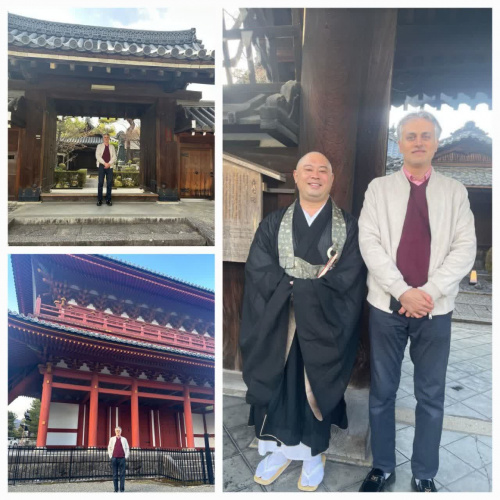 دیدار دکتر مسعود شاورانی مدیر گروه ادیان و عضو هیات علمی دانشگاه بین المللی مذاهب اسلامی با راهب رهبر شاخه "ذن بودایی" در معبد اصلی شهر کیوتو